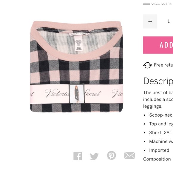 Victoria Secret thermal PJ set [c2] - Picture 5 of 5